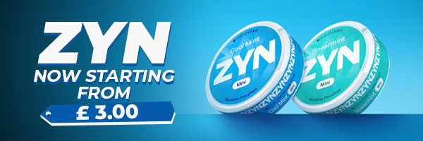 ZYN nicotine pouches starting from £3.00 in various flavours and strengths